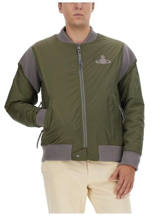 Vivienne Westwood Logo-Embroidered Polyamide Bomber Jacket - Green
