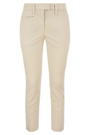 Dondup Perfect - Slim-Fit Cotton Gabardine Trousers