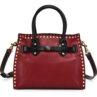 OLD TREND Westland Genuine Leather Studded Mini Tote in Maroon at Nordstrom