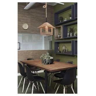Trade Shop Trade Shop Traesio - Trade Shop - Lampadario In Corda Canapa Stile Vintage Retro Lampada Country Attacco E27 A56