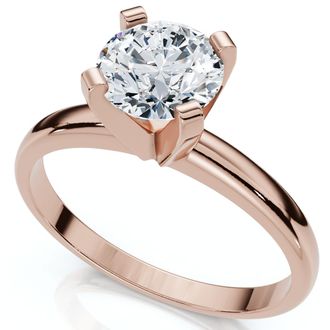 Pompeii3 3/4Ct Solitaire Round Cut Lab Grown Diamond Engagement Ring 14k Gold
