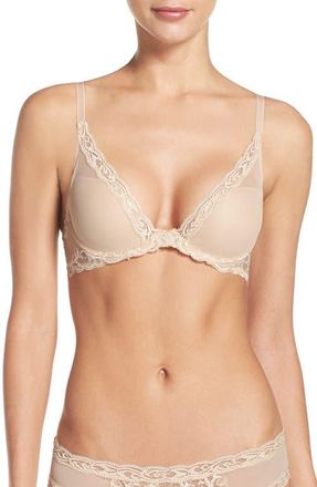 Natori Feathers Plunge T-Shirt Basics Bra in Cosmetic at Nordstrom, Size 32Ddd