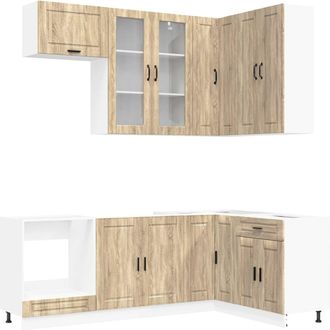 vidaXL Unidad De Cocina Porto 8 Uds. Roble Sonoma Madera De Ingenier&iacute;a Vidaxl