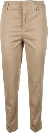 Dondup Katoen Elastaan Broek - Dames - Slim Fit Broeken - Beige - W26 - Katoen - Broeken