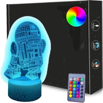 OEM L&aacute;mpara De Noche Led 3d Robot Star Wars Usb / Pilas + Control Remoto Rgb