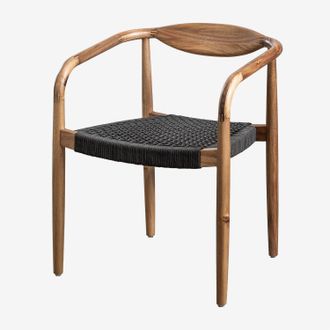 Sklum Sklum - Pack De 2 Sillas De Comedor En Madera De Acacia Y Cuerda Trenzada Mallory