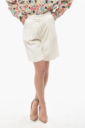 Margaux Lonnberg Wool-Blend Two-Pleat Shorts STUART size 38