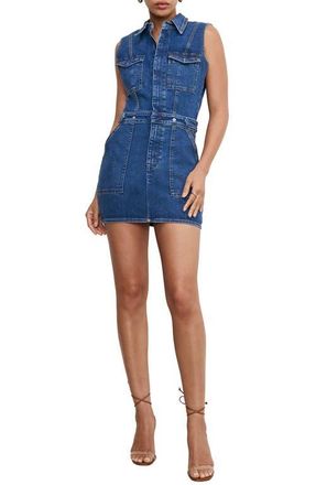 Good American Fit for Success Sleeveless Denim Minidress in Indigo594 at Nordstrom, Size Small