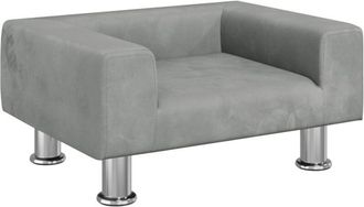 vidaXL Sof&aacute; Para Ni&ntilde;os De Terciopelo Gris Claro 50x40x26,5 Cm Vidaxl