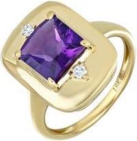 Bony Levy Iris Amethyst & Diamond Statement Ring in 18K Yellow Gold at Nordstrom Rack, Size 6.5