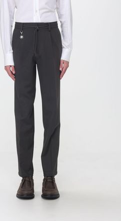 Manuel Ritz Pantaloni slim fit in flanella di lana con pince e coulisse