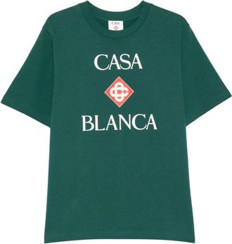 Casablanca Calog T-shirt - Heren - T-shirts - Groen - M - Katoen - Tops