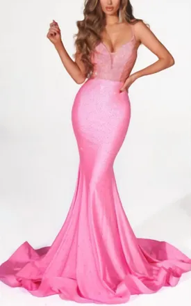 Portia & Scarlett Hot Stone Prom Dress In Pink