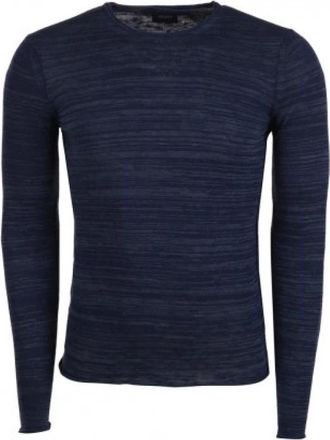 Emporio Armani Ronde Hals Gebreide Trui - Heren - Longsleeves - Blauw - M - Katoen - Tops