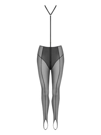 Maison Close Leggings con staffa LAmoureuse - Nero