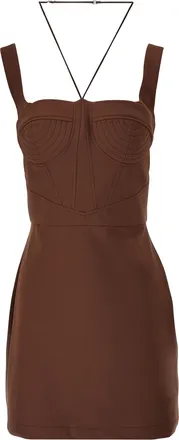 Nensi Dojaka Brown Polyamide Short Womens Dress