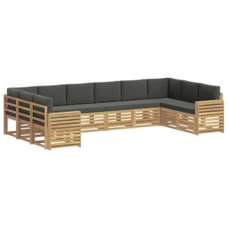 vidaXL Conjunto De Sof&aacute;s De Exterior 10 Uds. Blanco Y Antracita Vidaxl