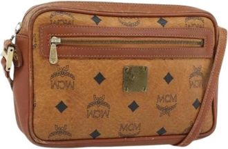 MCM Pre-owned Plastic Shoulder Bag - Dames - Vintage Schoudertas - Bruin - ONE Size - Leer - Vintage
