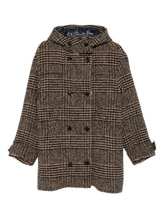 Herno hooded tweed jacket - women - Polyamide/Polyester/Wool/Acrylic/Polyester - 40 - Brown