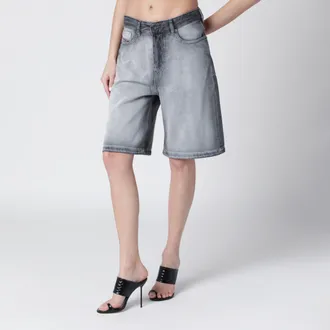 Diesel Grey De-Sire Skeleton Denim Bermuda Shorts