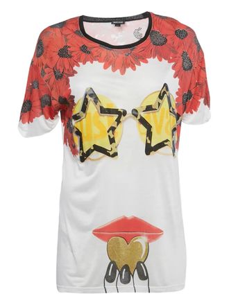 Cavalli Verfraaid T-shirt met print - Wit