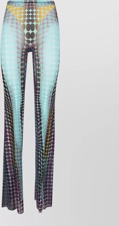 Jean Paul Gaultier high waist flared sheer stretch trousers