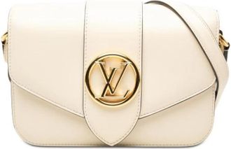 Louis Vuitton Pre-owned Pont 9 MM Schoudertas - Dames - Vintage Schoudertas - Beige - ONE Size - Leer - Vintage