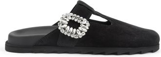 Roger Vivier Slidy Viv Mules - Dames - Slip ons - Zwart - 39 EU - Leer - Schoenen