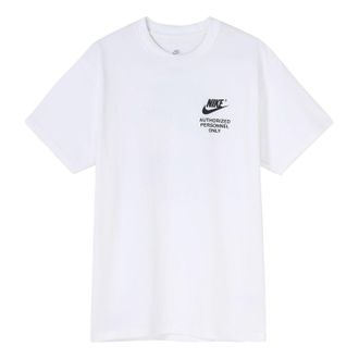 Nike Printing Alphabet Logo Round Neck Cotton Short Sleeve White DM6428-100