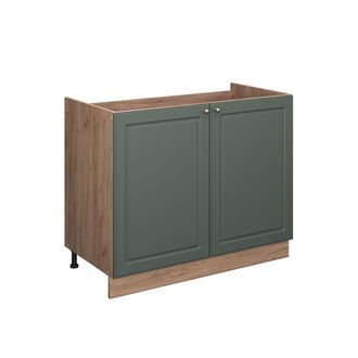 Vicco Mueble Bajo Para Fregadero Fame-line, Verde Dorado Casa De Campo/roble Dorado, 100 Cm Sin Encimera, Vicco