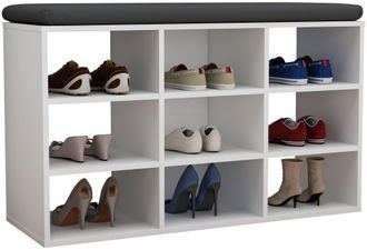 ebuy24 Ebuy24 - Estante De Zapatos De Madera Vcm Dimensiones Aprox. Al. 50 X An. 80 X P. 30 Cm Caj&oacute;n De Cajones Con 9 Compartimentos Armario - Hinsol Xs (bla
