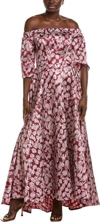Rene Ruiz Off-Shoulder High-Low Hem Floral A-Line Dress