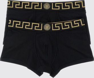 Versace Set di due boxer in cotone stretch con fascia elastica Greca