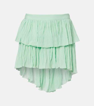 Blumarine Minifalda de georgette plisada