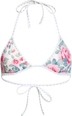 PacSun Juno Contrast Trim Triangle Bikini Top in Floral at Nordstrom, Size X-Small