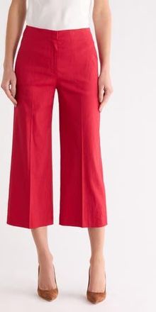Theory Clean Terena Crop Wide Leg Linen Blend Pants in Cherry at Nordstrom Rack, Size 00