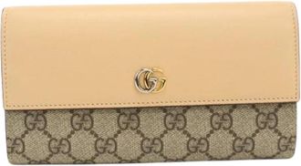 Gucci Pre-owned Lange portemonnee (bi-fold) - Dames - Vintage Accessoires - Beige - ONE Size - Leer - Vintage