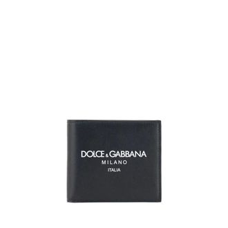 Dolce & Gabbana Leather Wallet with Brand Monogram - male - Dolce & Gabbana - Wallets & Cardholders - Black - ONE SIZE - Accessories