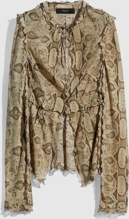 Gucci Printed Silk Shirt, Grey