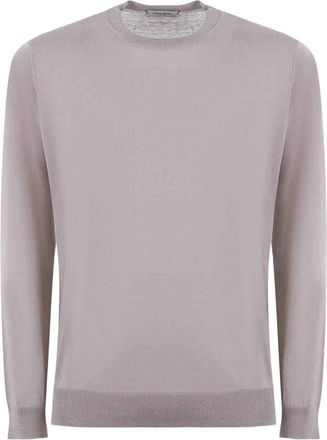 Paolo Pecora Rondgebreide kleding - Heren - Ronde hals truien - Beige - 2XL - Katoen - Truien & Vesten