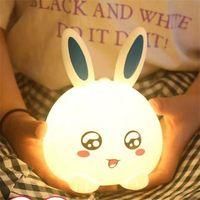 OEM L&aacute;mpara De Noche Infantil De Silicona Con Forma De Conejo, Con 7 Modos De Iluminaci&oacute;n Y Mando A Distancia, Ideal Como Regalo De Cumplea&ntilde;os Para La Hab