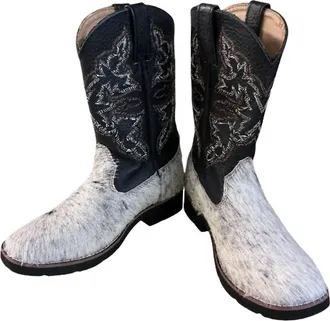 Roper Womens Hair-On Hide Square Toe Boots In Brown