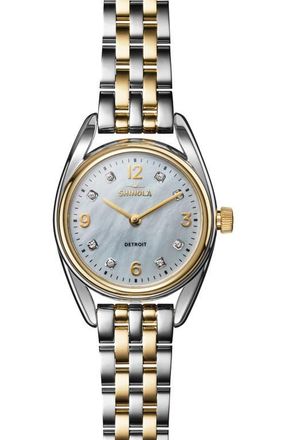 Shinola Derby Diamond Bracelet Watch, 30.5mm in White at Nordstrom