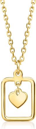 RS Pure by Ross-Simons Italian 14kt Yellow Gold Framed Heart Necklace