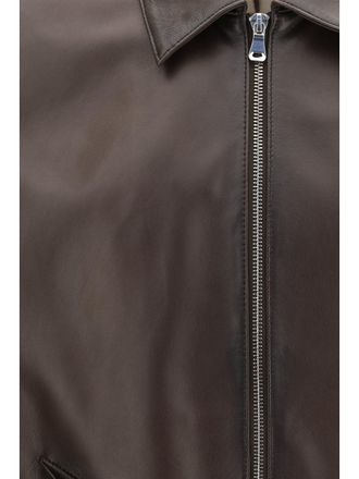 D&acute;Amico Mens Leather Jacket Brown Lamb