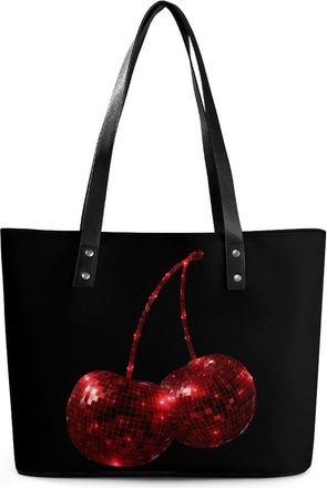 Generic Disco Ball Cherryes Tote Bags for Women Cute Shoulder Purses Handbags