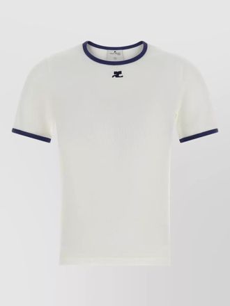 Courr&egrave;ges signature contrast trim short sleeve t shirt