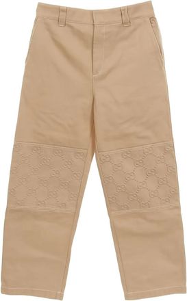 Gucci 2010s embossed pattern denim trousers - Neutrals