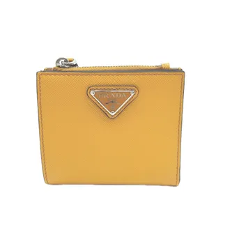 Prada Orange Saffiano Triangle Wallet (Bi-Fold) (Pre-Owned)