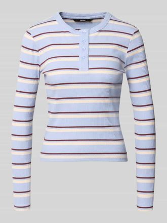 Vero Moda Slim Fit Langarmshirt aus Baumwoll-Mix Modell KATIE in Offwhite, Gr&ouml;&szlig;e XL